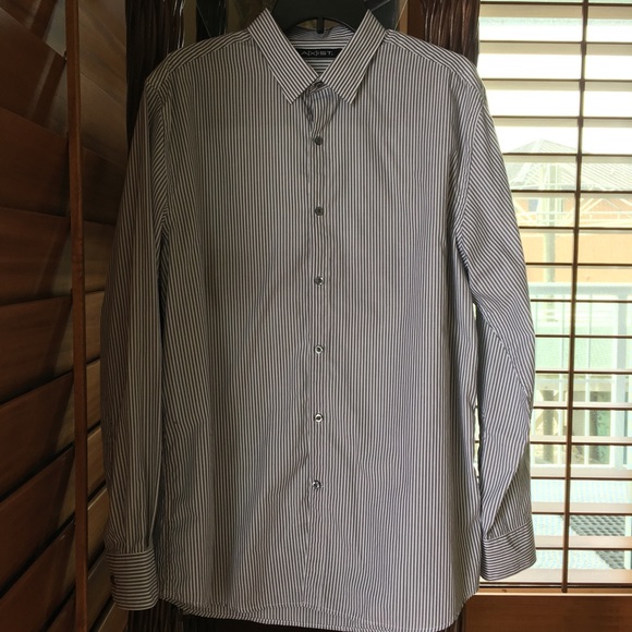 Mens Axist Striped Button Down Shirt Long Sleeve-L - Picture 1 of 6